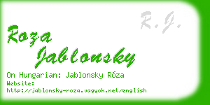roza jablonsky business card